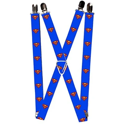 Afbeelding van Gesp Down Unisex&#039;s Suspenders Superman Shield Blauw