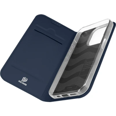 Afbeelding van Apple iPhone 15 Plus Hoesje Kunstleder Dux Ducis Bookcase Donkerblauw Telefoonhoesje