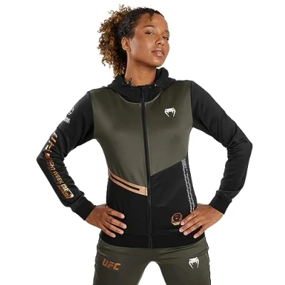 Afbeelding van Venum, Fight Week UFC Adrenaline by Women&#039;s Sweatshirt met ritssluiting, kaki/brons, XS, XS
