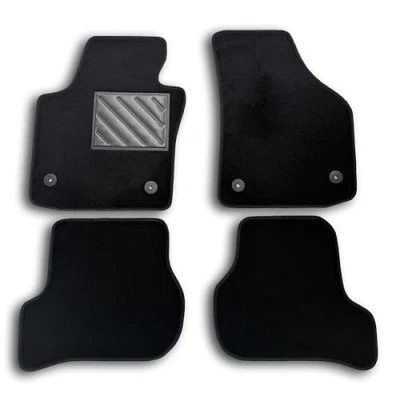 Afbeelding van Vloermatten Seat Leon II 2005 2012, precies passend, versterkte rubberen hielbescherming en bevestigingsknoppen