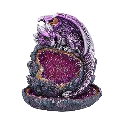 Afbeelding van Nemesis Now Kristallijne Protector Paars Dragon Geode Backflow Wierook Brander, 14.2cm