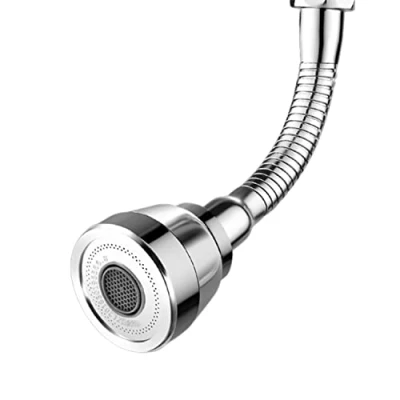 Afbeelding van 3 modi 360 draaibare verlengkraan, beluchters voor kraan, handdouche gootsteen, keuken, adapter eindstuk keukenkraan, behuizing van messing (zilver)
