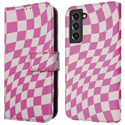Afbeelding van Samsung Galaxy S21 FE Hoesje Kunstleder iMoshion Bookcase Roze Telefoonhoesje
