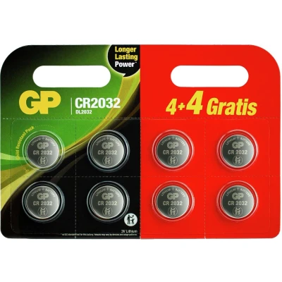 Afbeelding van CR2032 GP lithium knoopcel 3V 8 stuks