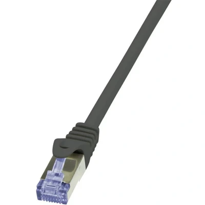 Afbeelding van LogiLink CQ3053S RJ45 Netwerkkabel, patchkabel CAT 6A S/FTP 2.00 m Zwart Vlambestendig, Snagless 1 stuk(s)
