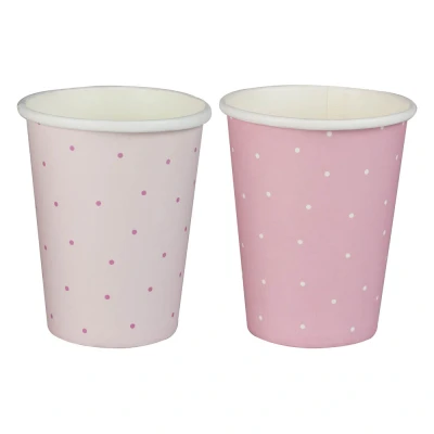 Afbeelding van Polka Dot Wit &amp; Roze 8 stuks