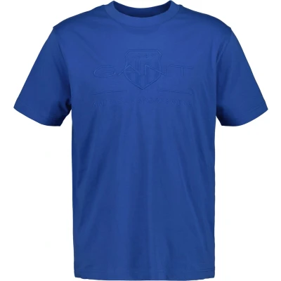 Afbeelding van GANT Tonal Shield Tshirt print, Heren, Maat: Large, Rich blue