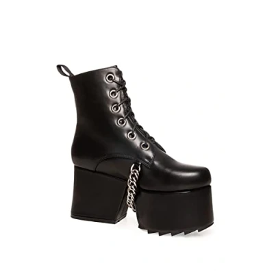 Afbeelding van LAMODA Maleficent Mid Calf Boot voor dames, Black PU, 36 EU