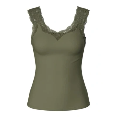 Afbeelding van PIECES Dames PCBARBERA LACE NOOS Top, Deep Lichen Green, L