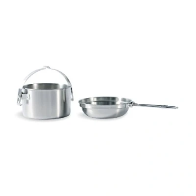 Afbeelding van Tatonka Campingkookset Kettle 4,0 l pan en van roestvrij staal 4 liter volume met handvat om op te hangen Ø 23,5 x 14 cm