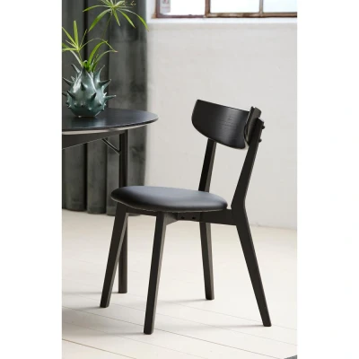 Afbeelding van Nordic Home Oakley eetkamerstoel Hout zwart