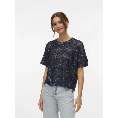 Afbeelding van VERO MODA trui donkerblauw fijn gebreid