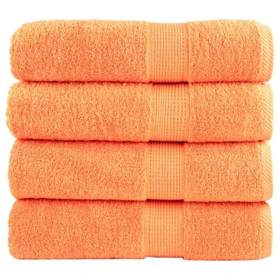 Afbeelding van vidaXL Badhanddoeken 4 st 600 g/m² 70x140 cm 100% katoen oranje