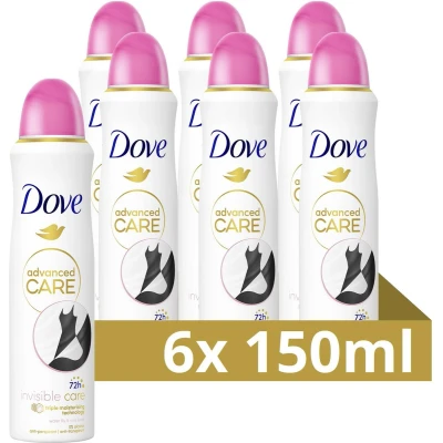 Afbeelding van 6x Dove Deodorant Spray Invisible Care Anti Transpirant 150 ml