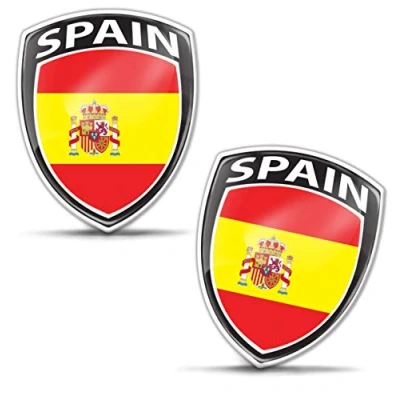Afbeelding van Biomar Labs® F153 Stickers voor auto, motorfiets, fiets, raam, deur, pc, mobiele telefoon, tablet, laptop, Spanje, Spaanse vlag, 2 stuks