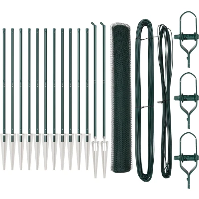 Afbeelding van vidaXL Omheiningsset Set van 2 Groen Staal, PVC 25 x 1,2 m Duurzaam