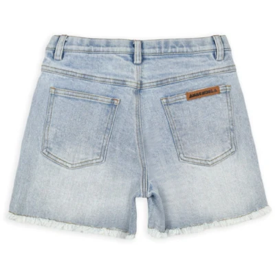 Afbeelding van Ammehoela Meisjes Julia straight fit korte broek van denim in de kleur Indigo, maat: 98 104