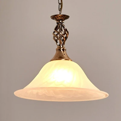 Afbeelding van Searchlight Oud messing hanglamp CAMEROON, 1 lichts