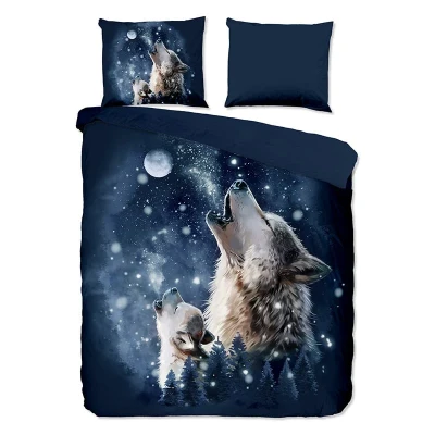 Afbeelding van Pure Wolfen Dekbedovertrek Blauw 2 persoons (200 x 200/220 cm)