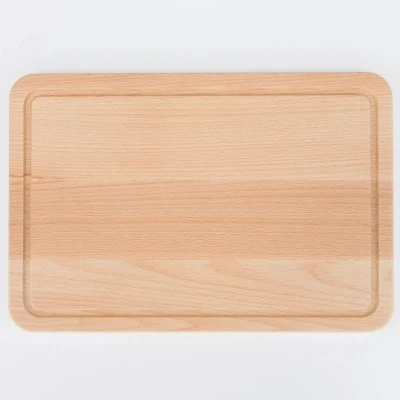 Afbeelding van HOCHO Snijplank Beukenhout 300x200x15mm Met Sapgeul &amp; Olie Afwerking Serie Grove