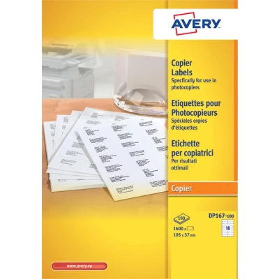 Afbeelding van Etiket Avery DP167 100 105x37mm wit 1600stuks