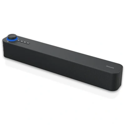 Afbeelding van ATLANTIS Soundbar pc 20 W, luidspreker PC, jack 3,5 mm + Bluetooth 5.3 voor smartphone, FireTV, platenspeler, Batt. 2400 mhA, FM radio, luidspreker, draagbaar, TV, Smartphone Dim 420 x 60 74 mm,