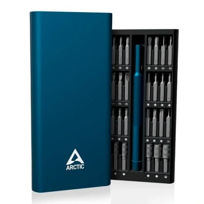 Afbeelding van ARCTIC Precision Screwdriver Toolkit Precisieschroevendraaierset 62 in 1, phillips/plat/ster/pozidriv/zeskant, aluminium behuizing, voor elektronica, laptop, tablet, computer, brillen, horloges