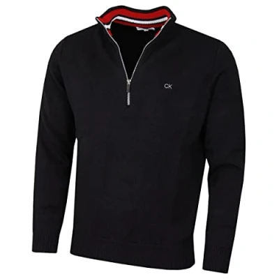 Afbeelding van Calvin Klein Golf Heren Katoenen Trui Zwart/Rood L