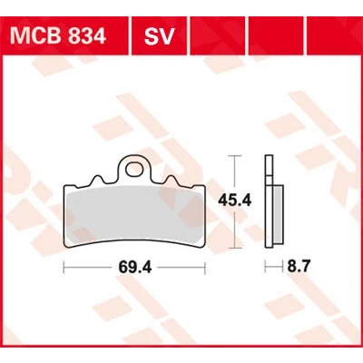 Afbeelding van Remblokkenset, schijfrem TRW MCB834SV