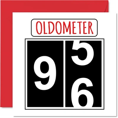Afbeelding van Leuke 96e verjaardagskaarten voor mannen en vrouwen Oldometer Gelukkige verjaardagskaart overgrootvader opa Nanny oma Nan Gran papa mama, 145 mm x wenskaarten,