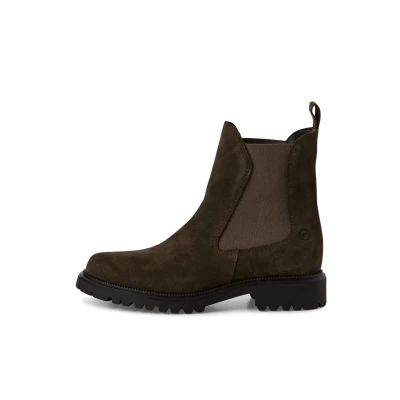 Afbeelding van Tamaris dames Chelsea boot leren laarzen enkellaarzen M2542741 olijf