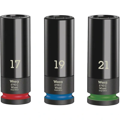 Afbeelding van Wera 5004595001 3 delige Wheel Impaktor Dopsleutelset 1 85mm 1/2&#039;&#039;