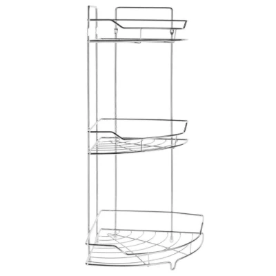 Afbeelding van 5Five Doucherekje hoek metaal 3 laags 26 x 25 56 cm