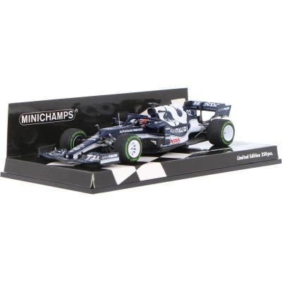 Afbeelding van het 1:43 Diecast model van De Scuderia Alpha Tauri AT2 #22 Turkse GP 2021. rijder was Y. Tsunoda. fabrikant schaalmodel is Minichamps. Dit alleen online verkrijgbaar