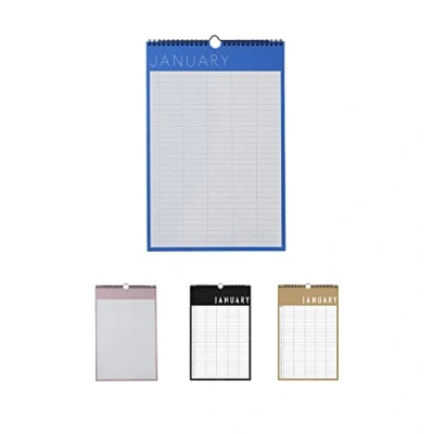Afbeelding van Design Letters maandplanner (25 x 39 cm) gebruik de 12 pagina&#039;s om het tijdschema te plannen Bevat stickers voor verjaardagen, feestdagen, advent, weekend