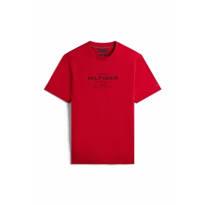 Afbeelding van Tommy Hilfiger Stack Graphic TEE Tshirt print, Maat: XS, Medium red