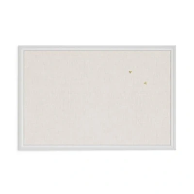Afbeelding van U Brands Boerderij linnen prikbord, 76x51 cm, wit houten frame met drukknoppen