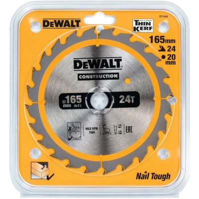 Afbeelding van DeWalt Accessoires Cirkelzaagblad 165x20x24t, wisseltand, positief 24, kerf 1,6mm DT1949 QZ