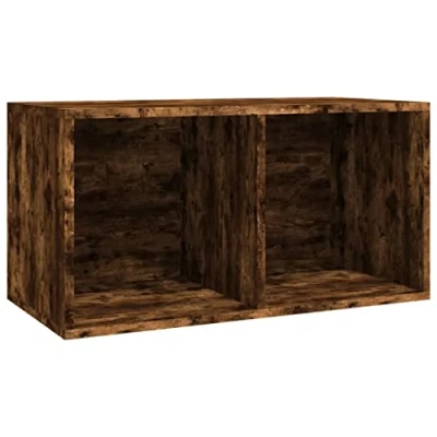 Afbeelding van vidaXL Opbergbox voor LP&#039;s 71x34x36 cm bewerkt hout gerookt eikenkleur, LP box, platenkist, opbergkast, opbergbox, opbergkist, boxen, opbegboxen
