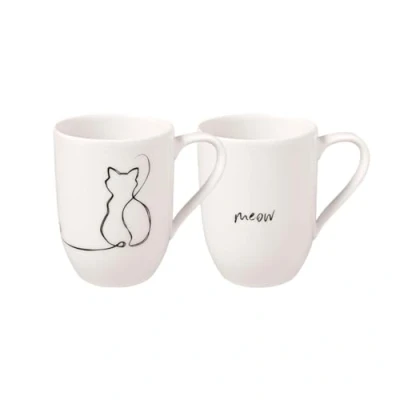 Afbeelding van Villeroy &amp; Boch Statement bekerset Cat 2dlg., 280ml, Premium porselein, wit
