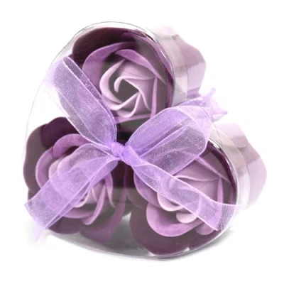 Afbeelding van Zeep Bloemen Lavendel Rozen Set van 3