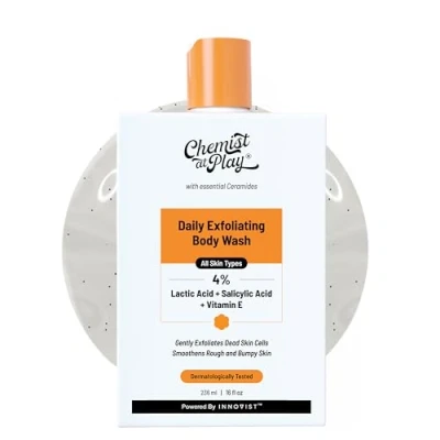 Afbeelding van Chemist at Play Body Wash Exfoliating for Dry Rough Bumpy Strawberry Skin with 1% Salicylic Acid 2% Lactic and Ceramides Men Women 236 ml