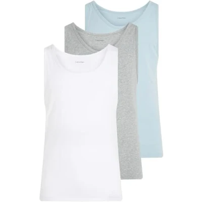 Afbeelding van CALVIN KLEIN Heren TANK 3PK LV00NB4184 Tanktop, Multi (Wit, GRIJZE VERWARMING, Sterling Blauw), M, Grijs Heather, M
