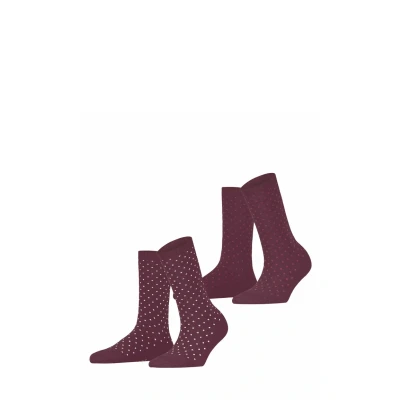 Afbeelding van ESPRIT Dames Sokken Fine Dot Multipack W So katoen gedessineerd 2 paar, Rood Shadow Red 8138, 39 42