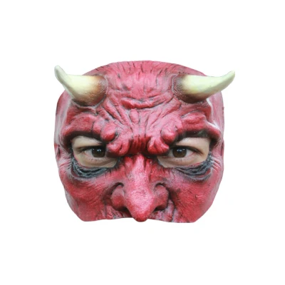 Afbeelding van Partychimp Masker Duivel Halve Eng Carnaval Halloween Latex