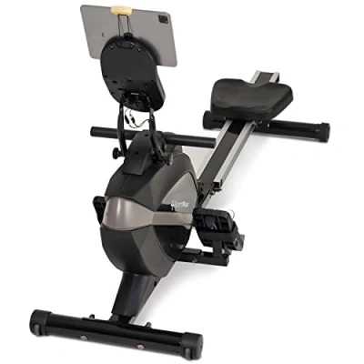 Afbeelding van SportPlus Model 2022 Roeiapparaat voor thuisgebruik, met app compatibiliteit, opvouwbaar, stil magnetisch remsysteem, 8 weerstandsniveaus, vliegwielmassa 8kg