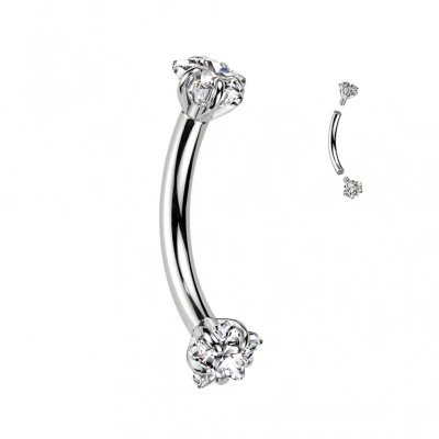 Afbeelding van Piercing curved titanium ster 1.2x8