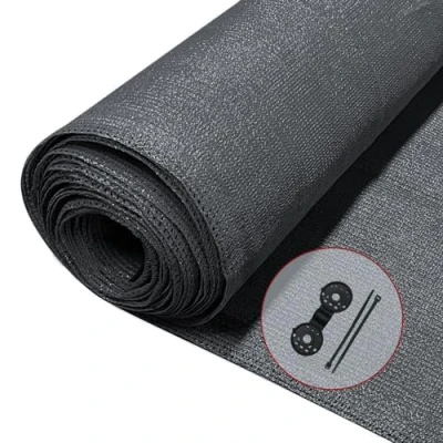 Afbeelding van VOUNOT Privacynet, 1,8 x 10 m, 150 g/m² HDPE schaduwnet, 85% schaduwsnelheid, UV bestendig, scheurvast windscherm met gaten en kabelbinders, antraciet