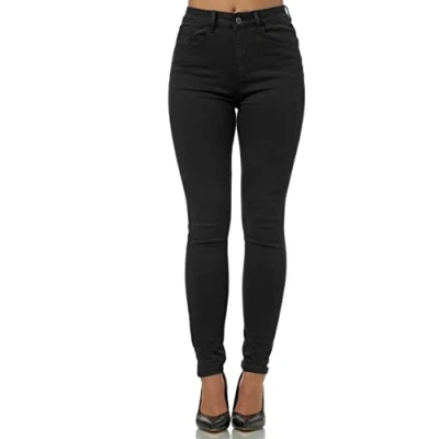 Afbeelding van Elara Super High Waist Chunkyrayan Damesbroek, Donkerblauw, 42/Slank