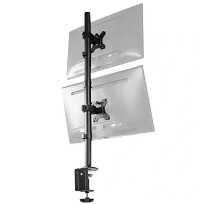 Afbeelding van Vivo Dubbele LCD monitor bureaustandaard Heavy Duty gestapeld, houdt verticaal 2 schermen tot 32 inch (STAND V002T)